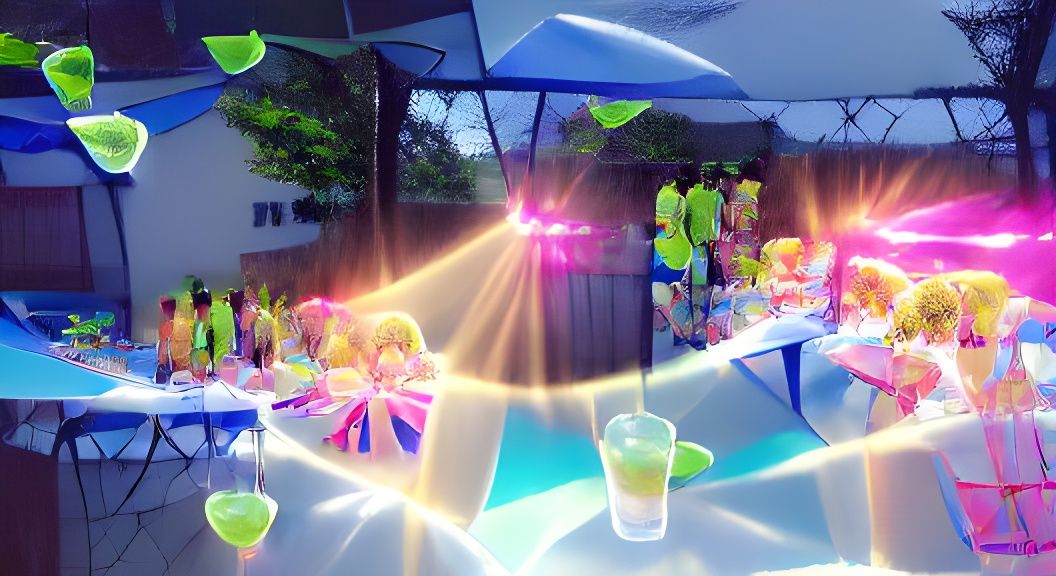 Fantasy Neon Summer Party in Sunlight