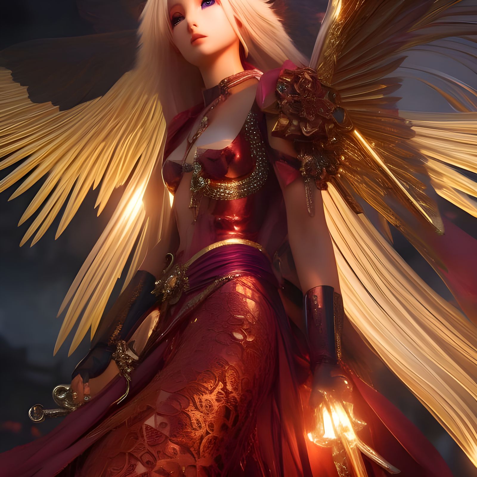 Blonde Angel Trapped in Crystalline Fantasy