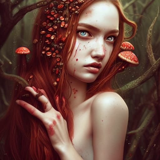 Psychedelic Goddess Portrait with Dynamic Lighting