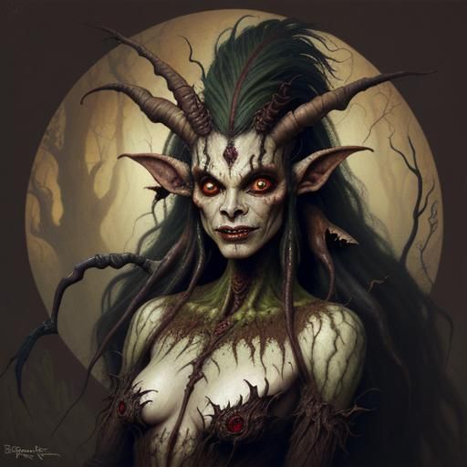 Goblin Fairy Creature in Mud Painting Style