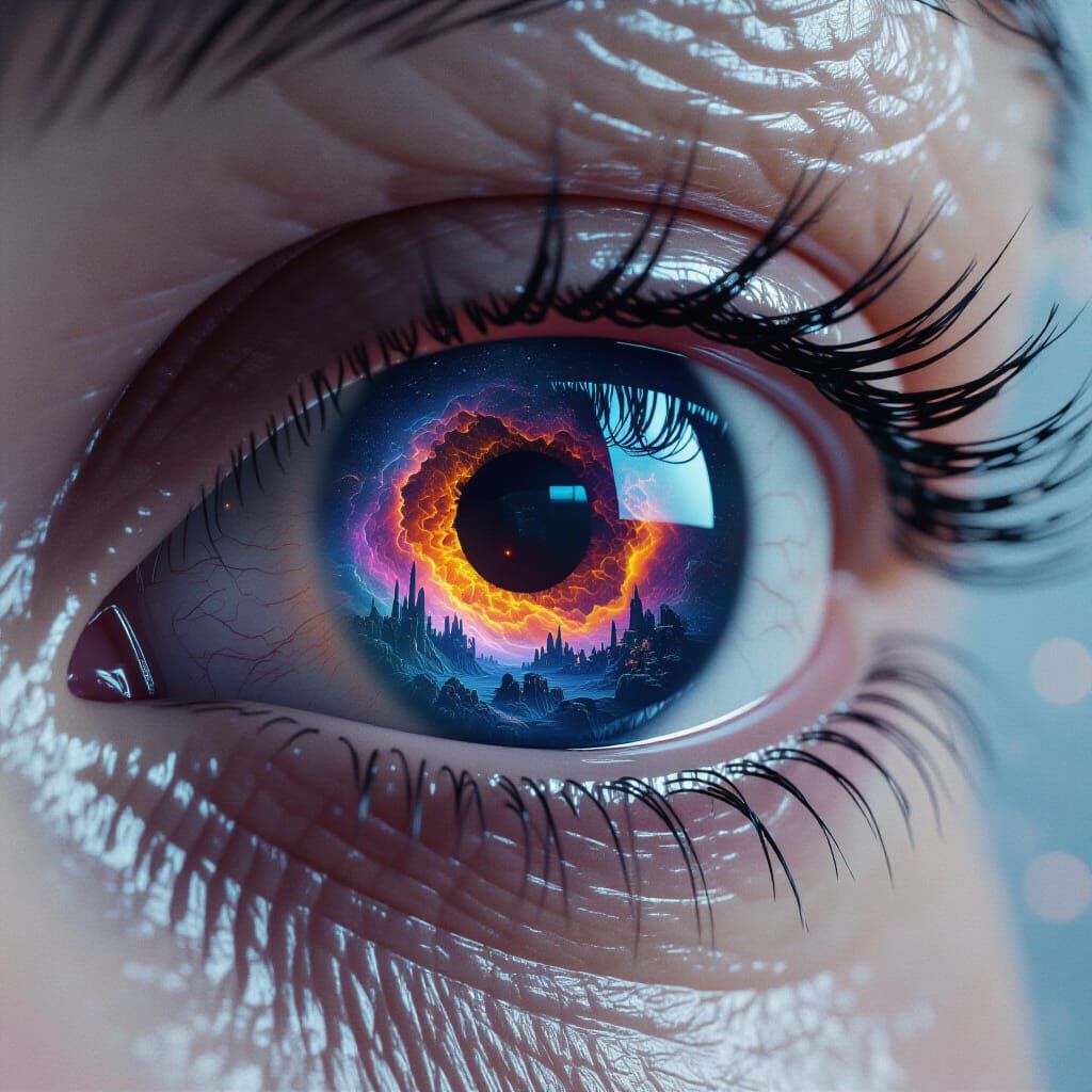 Hyperrealistic Eye Reveals Fantastical Cosmic World
