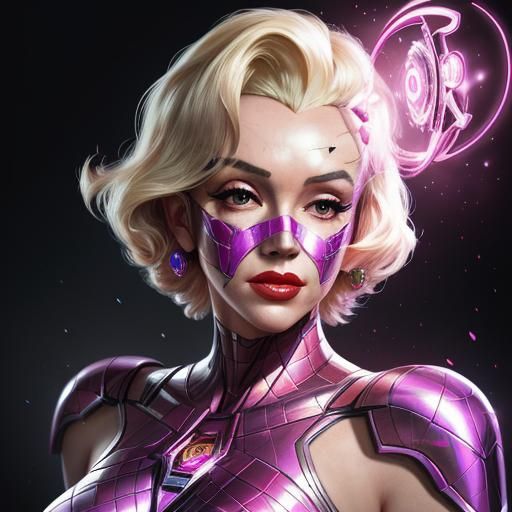Marilyn Monroe as a Pink-Suited Superhero