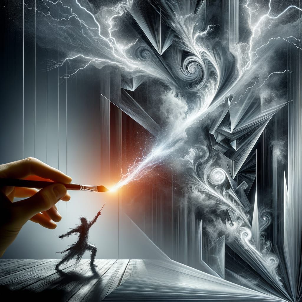 Abstract Art in Motion: Sword of Light