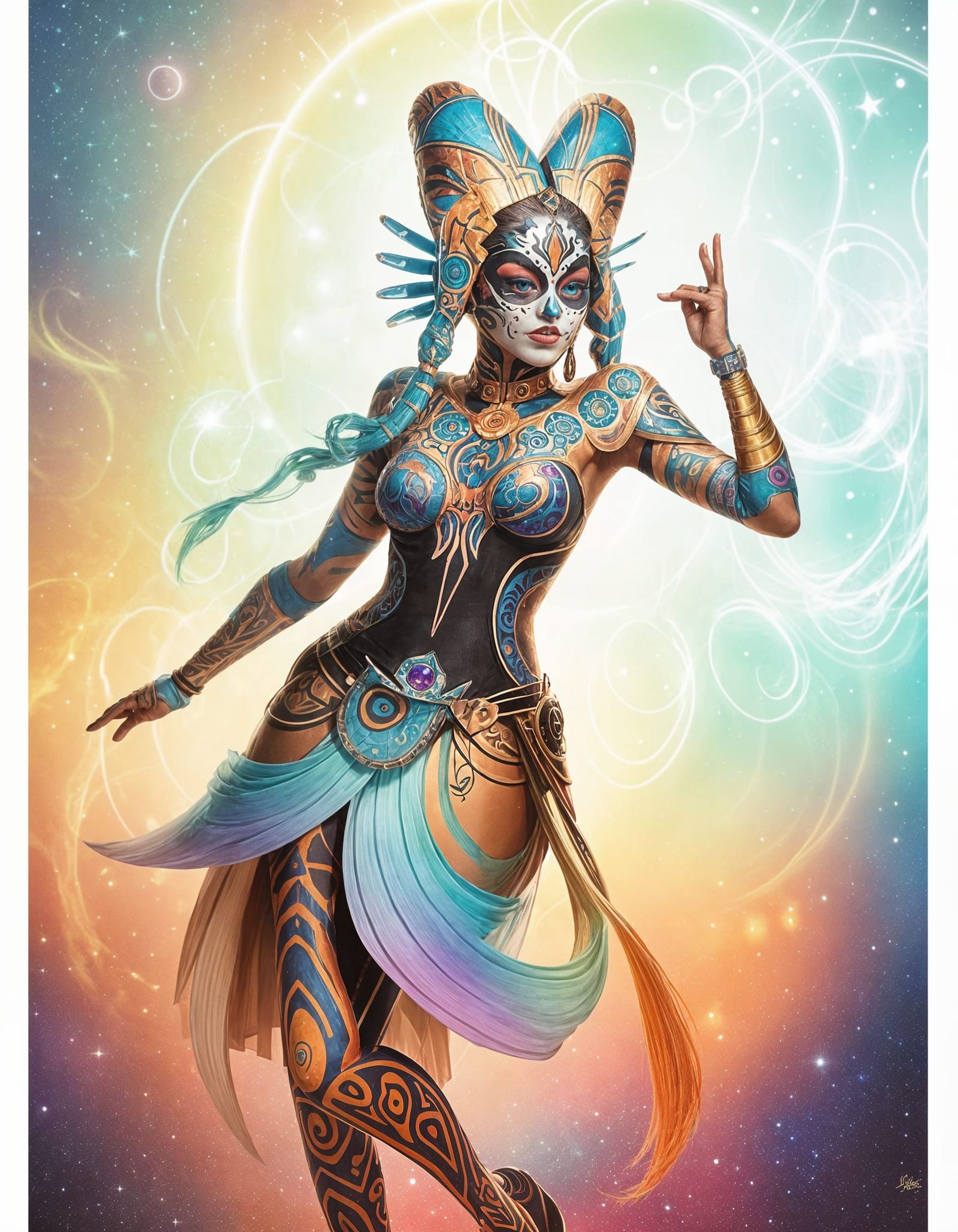 Ahsoka Tano as Mictecacihuatl in Día de los Muertos Style