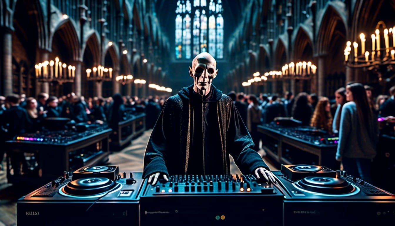 Voldemort Lights Up Hogwarts as Hyperrealistic DJ