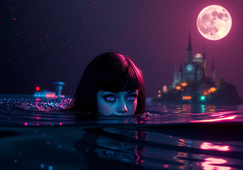 Gothic Girl Swims to Luminous Island, Chiaroscuro