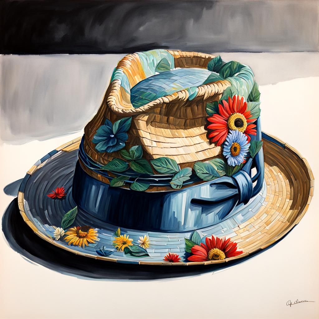 Detailed Gouache Painting of the Best Hat Ever