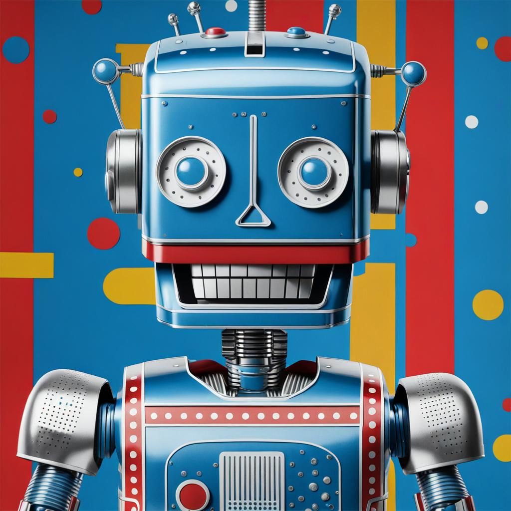 Paolozzi Pop Art Cyborg Robot with Wrapping Paper