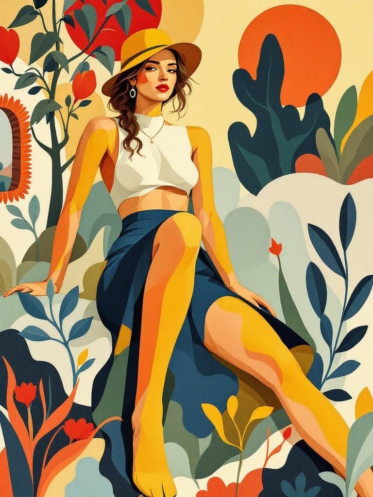 Sunlit Figure in Cut-Paper Collage