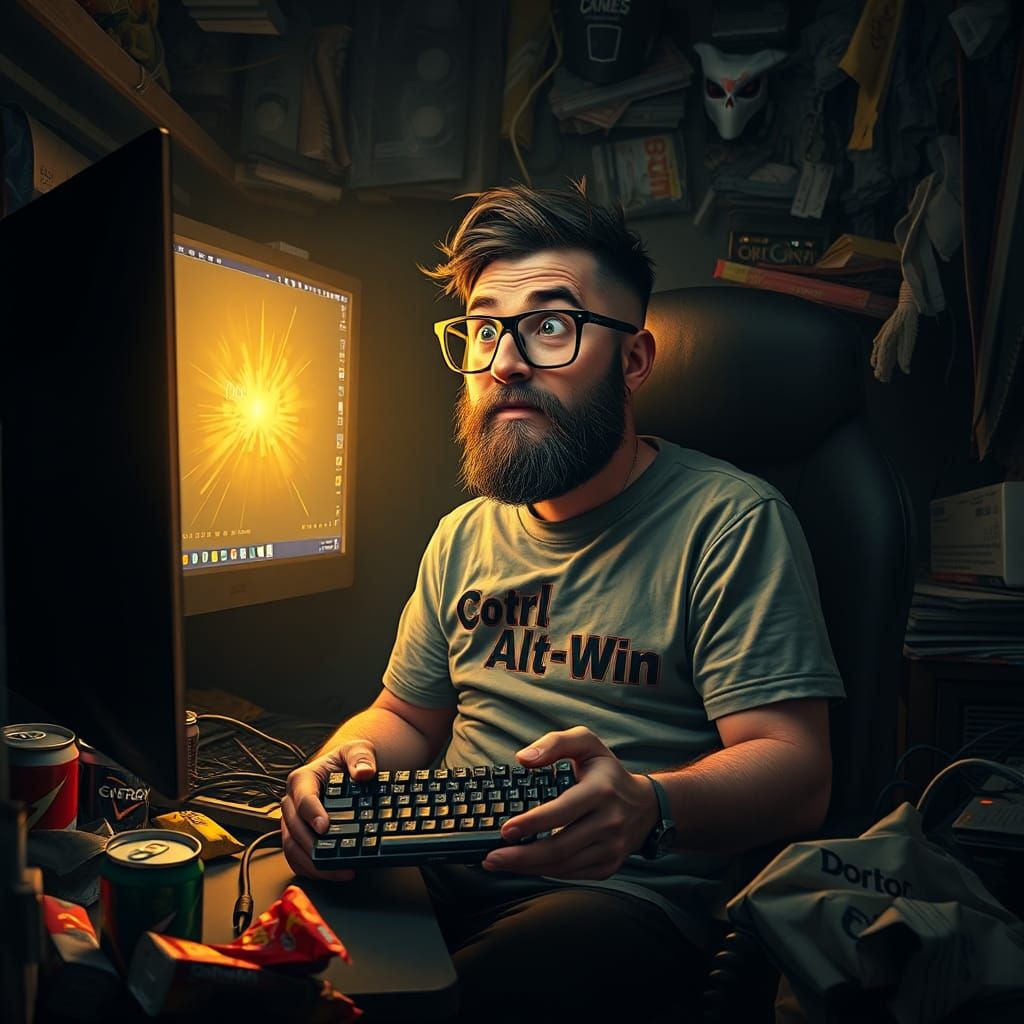 Funny Gamer Meme in Fantasy Concept Art Style