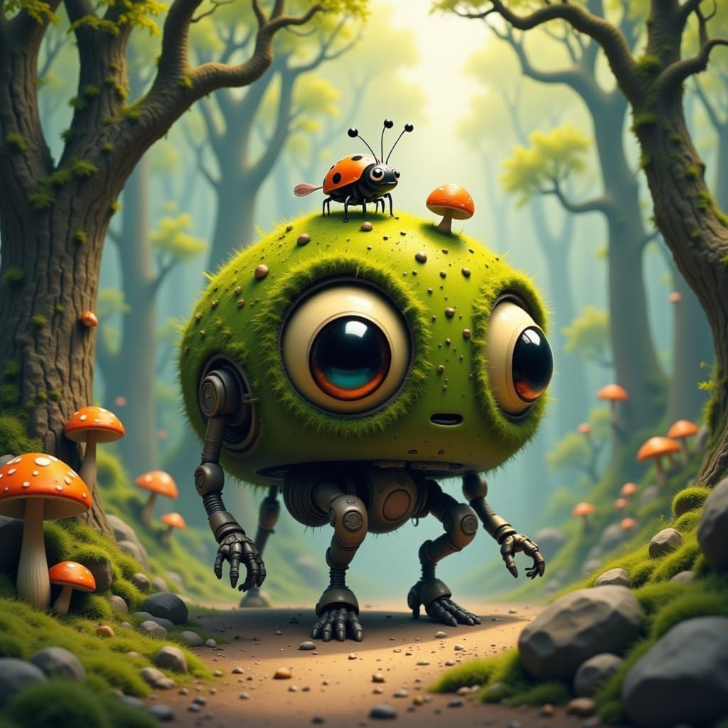Ladybird Scout on Moss Golem Robot