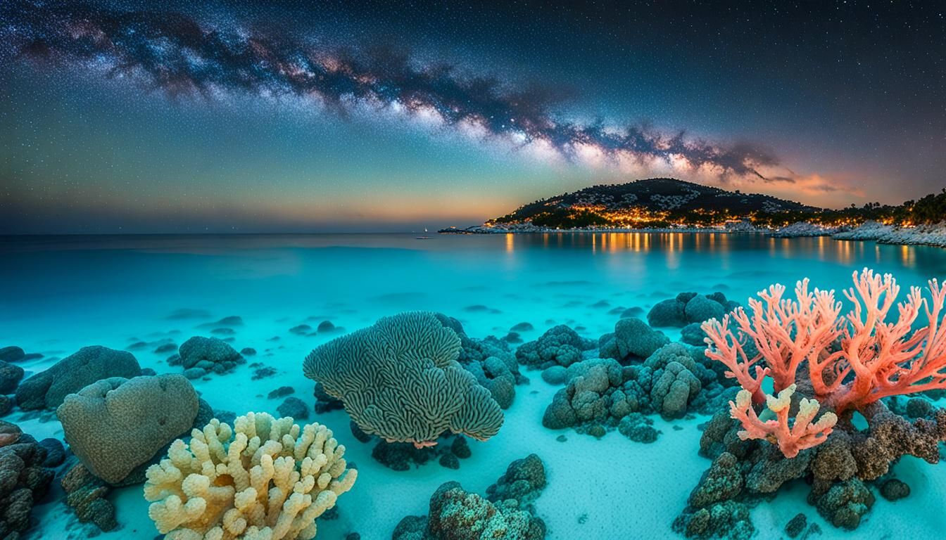 Tropical Azure Dome: Night on a Turquoise Beach