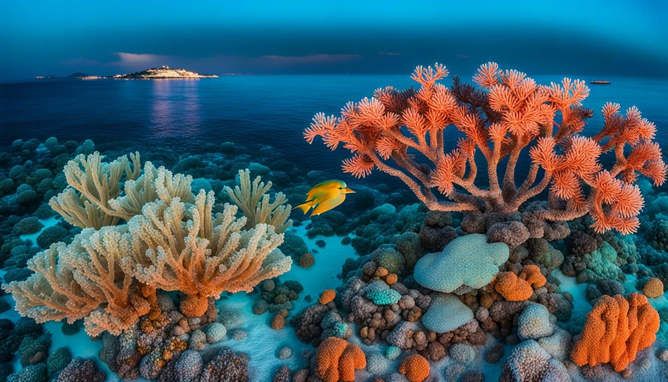 Tropical Azure Dome: Night Beach Scene