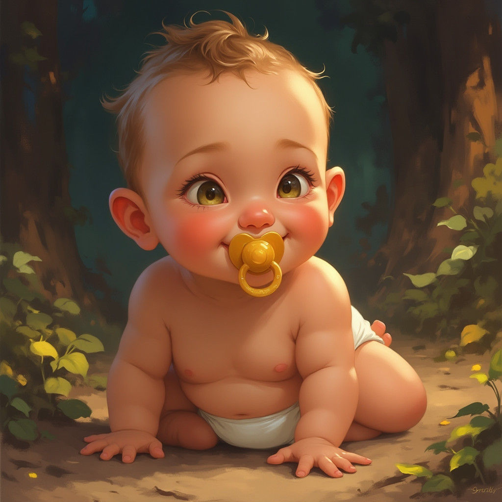 Chubby Baby Avatar in Fantasy Landscape