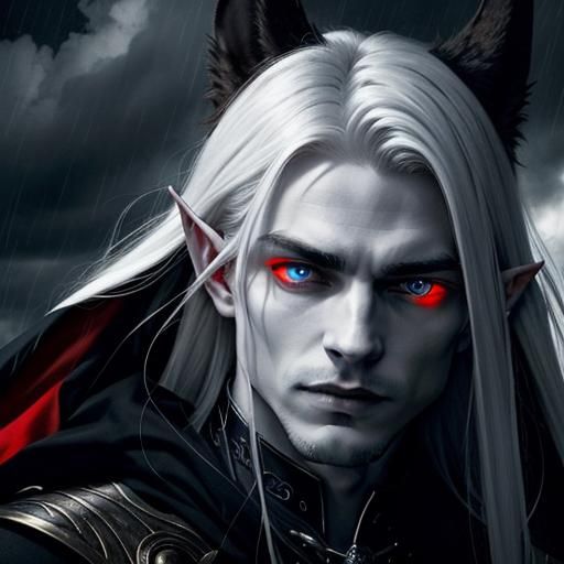 Surreal Fusion: Pale Man Smiles in Dark Fantasy Realism