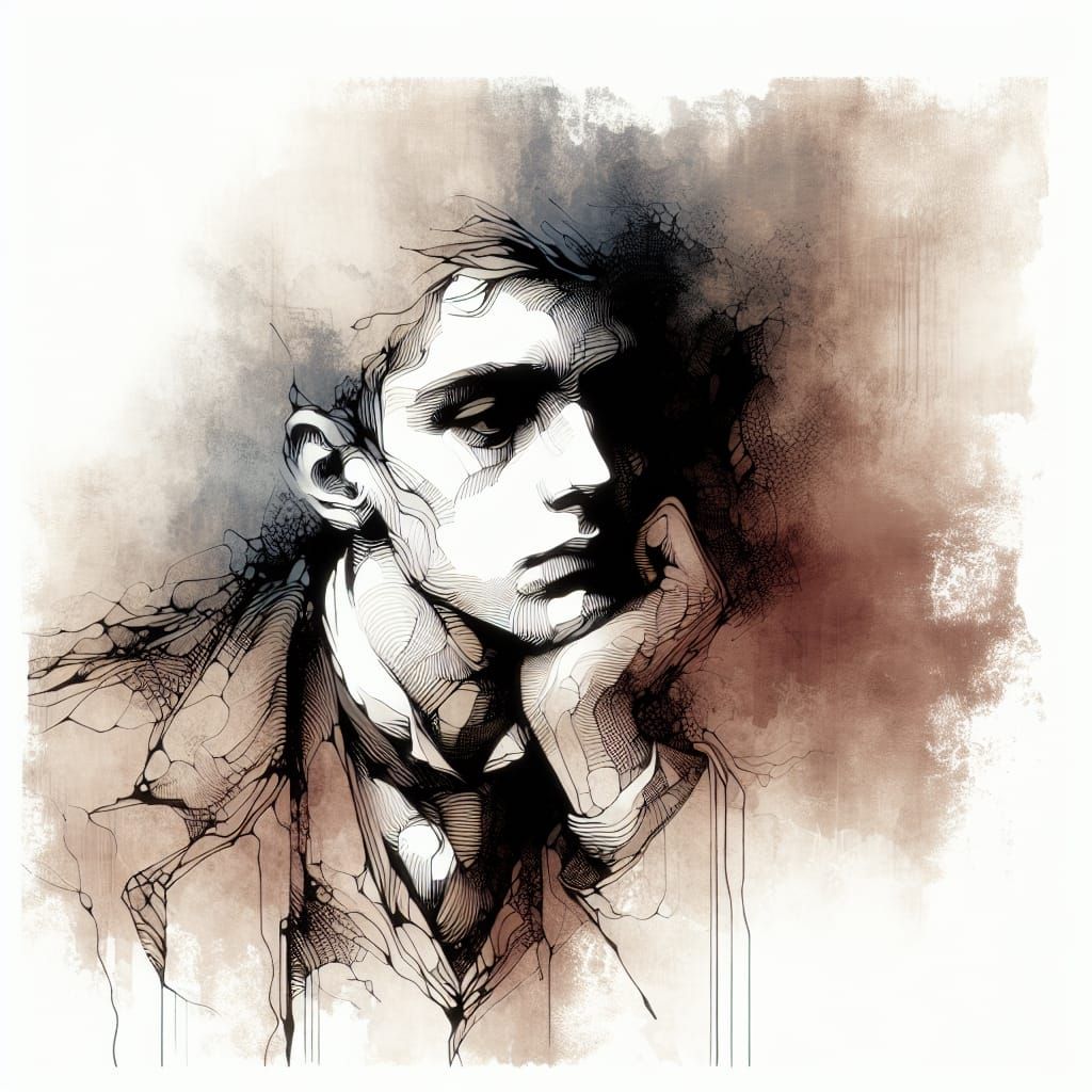 Vintage Ink Art of Reflection