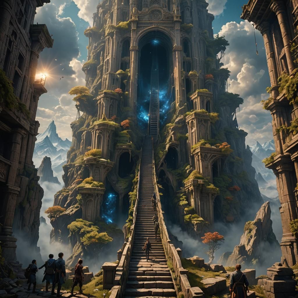 Jacob's Ladder to Heaven: Detailed Matte Painting