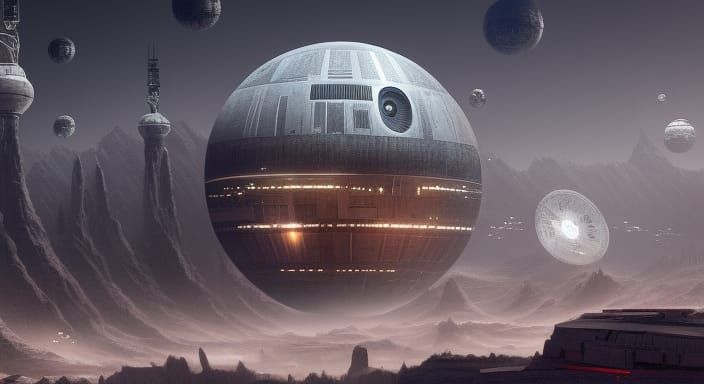 Detailed Matte Painting of the Death Star