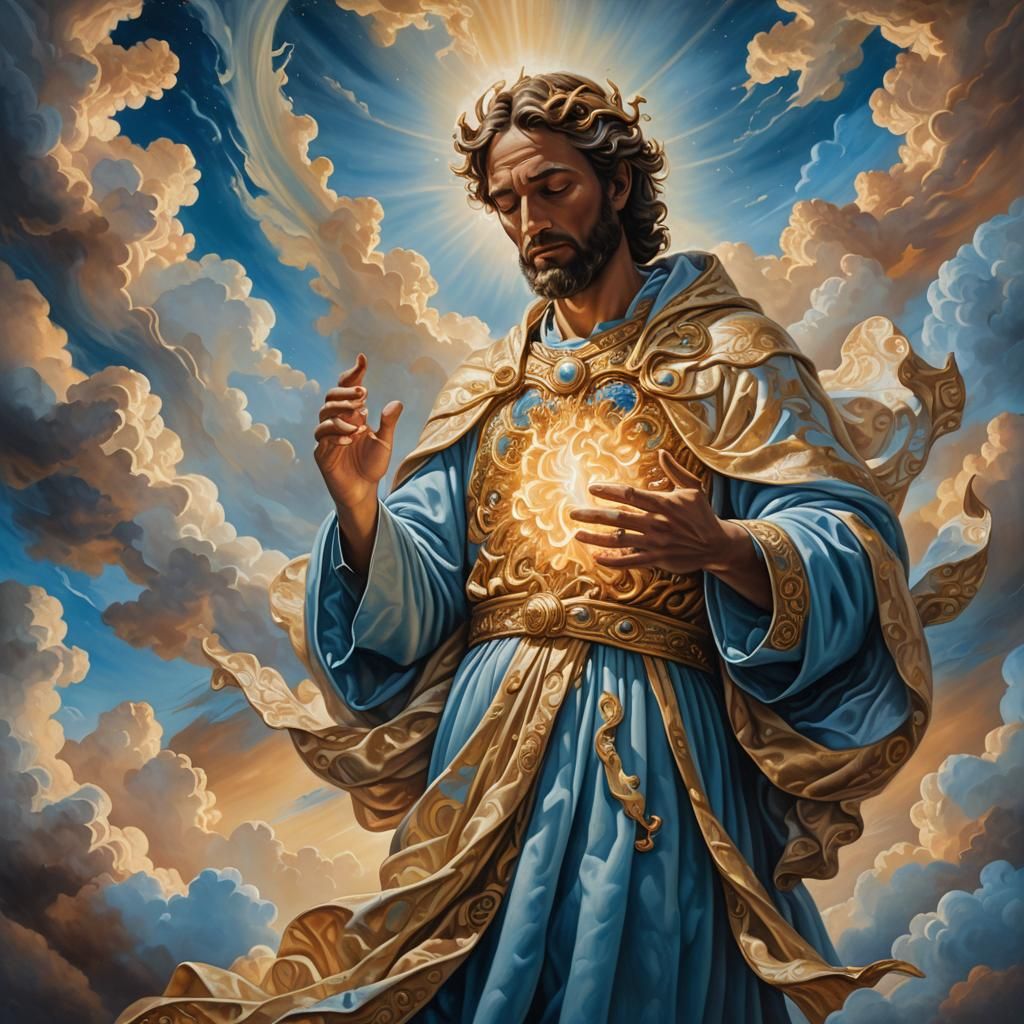 Divine Rib: A Surreal Art Nouveau Oil Painting