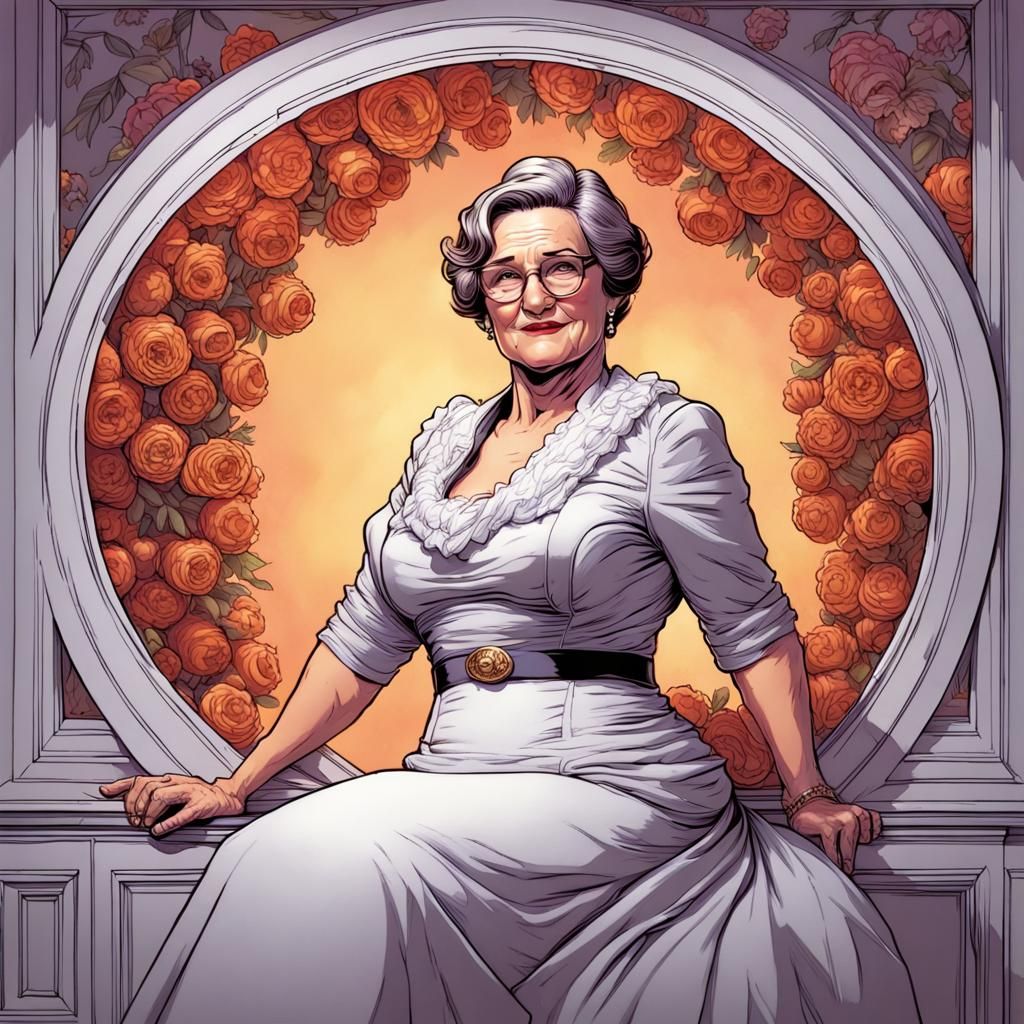 Mrs. Doubtfire Portrait in Comic Book Style