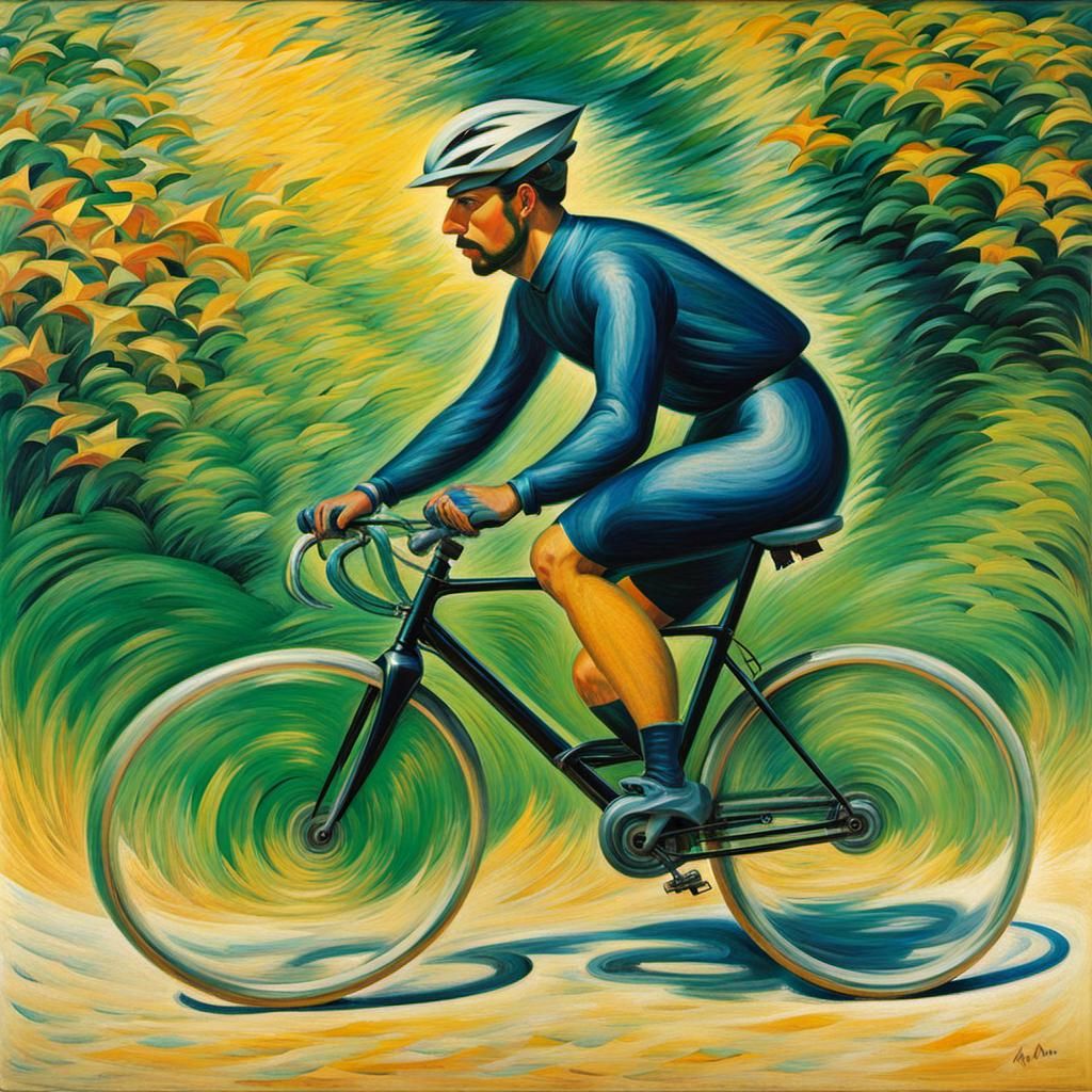 Futuristic Cyclist in Motion Blur