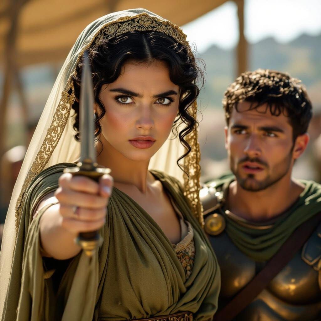 Penelope's Wrath: A Dramatic Cinematic Film Still