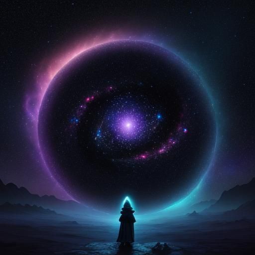 Cosmic Wanderer on Distant Planet in Surreal Style