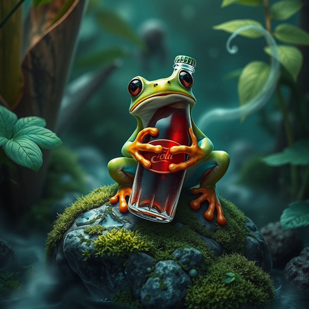 Frog with Cola: High-Fantasy Matte Painting