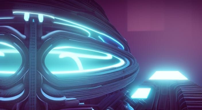 Cyberpunk Atoll with Bio-Organic Elements in 8K