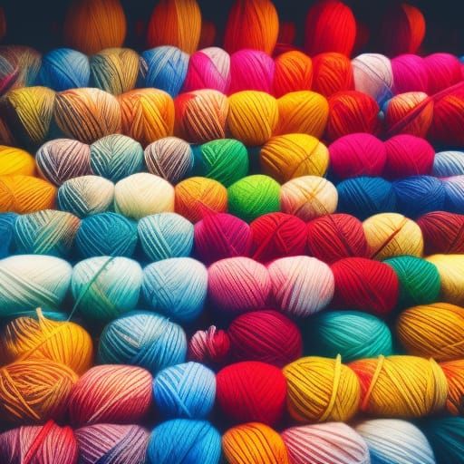 Colorful Yarn World in Professional Photography Style