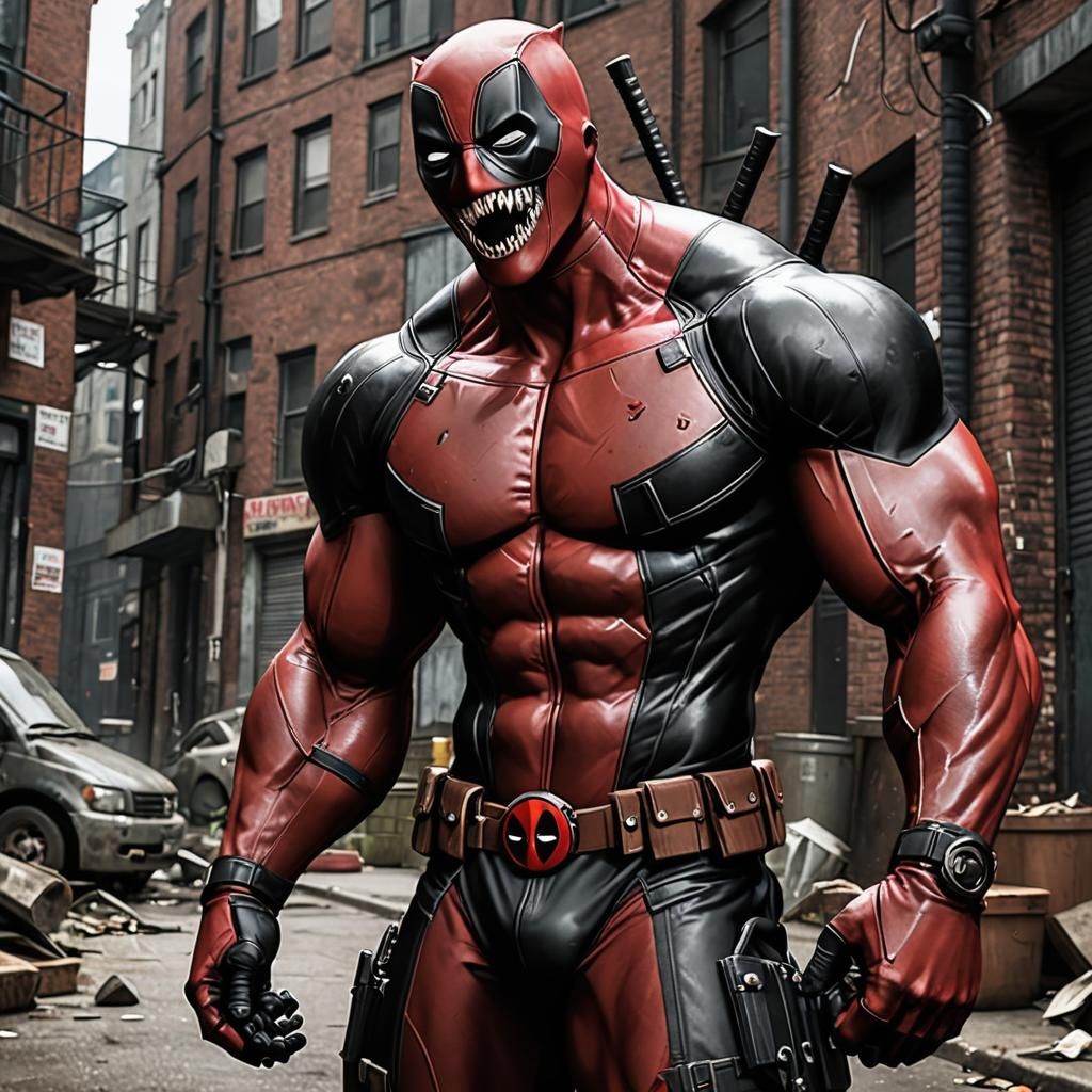 Venompool, Deadpool bonded with a symbiote, design 1