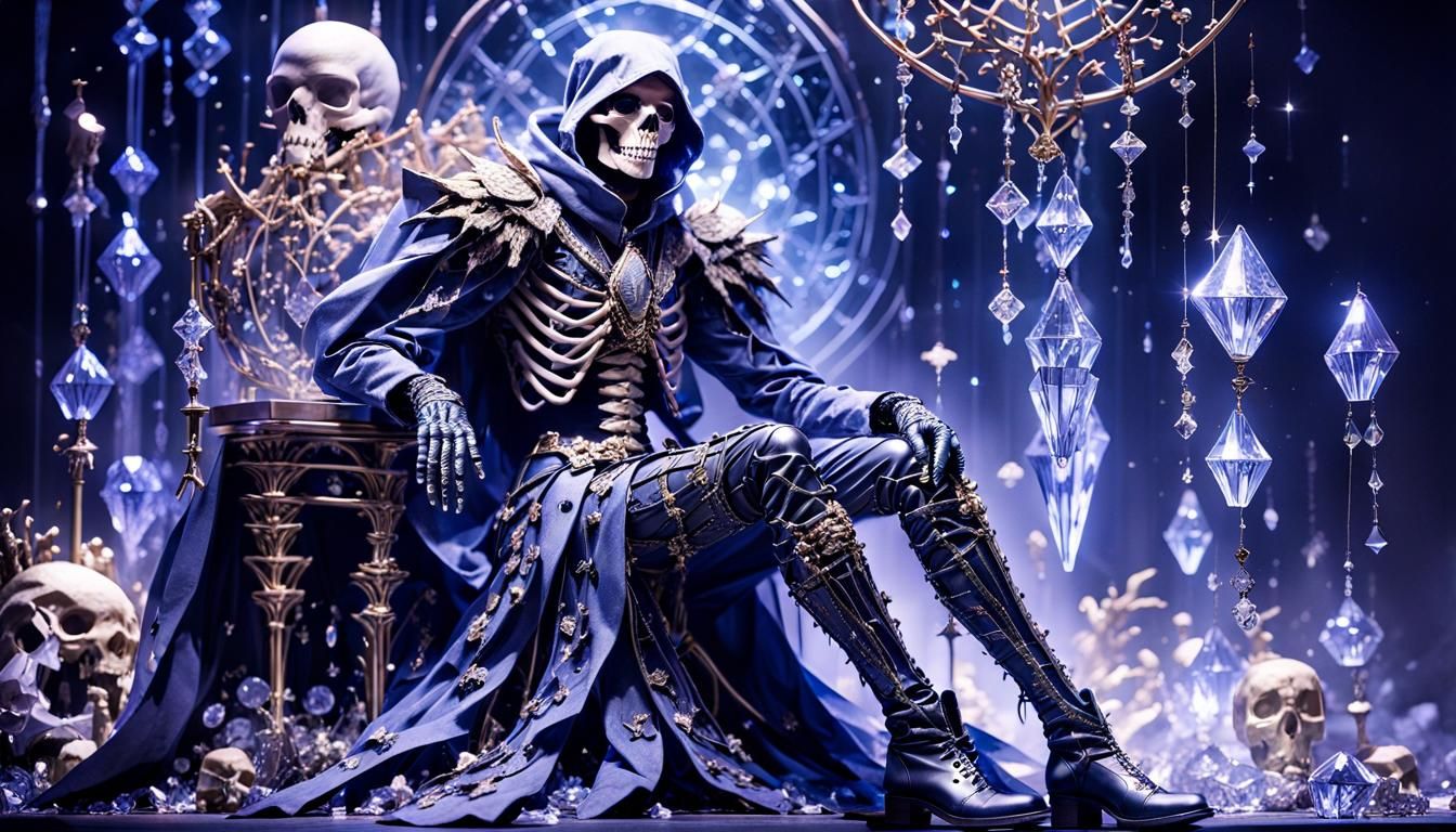 Warlock in Bone Suit, Hyperrealistic Dark Fantasy Portrait