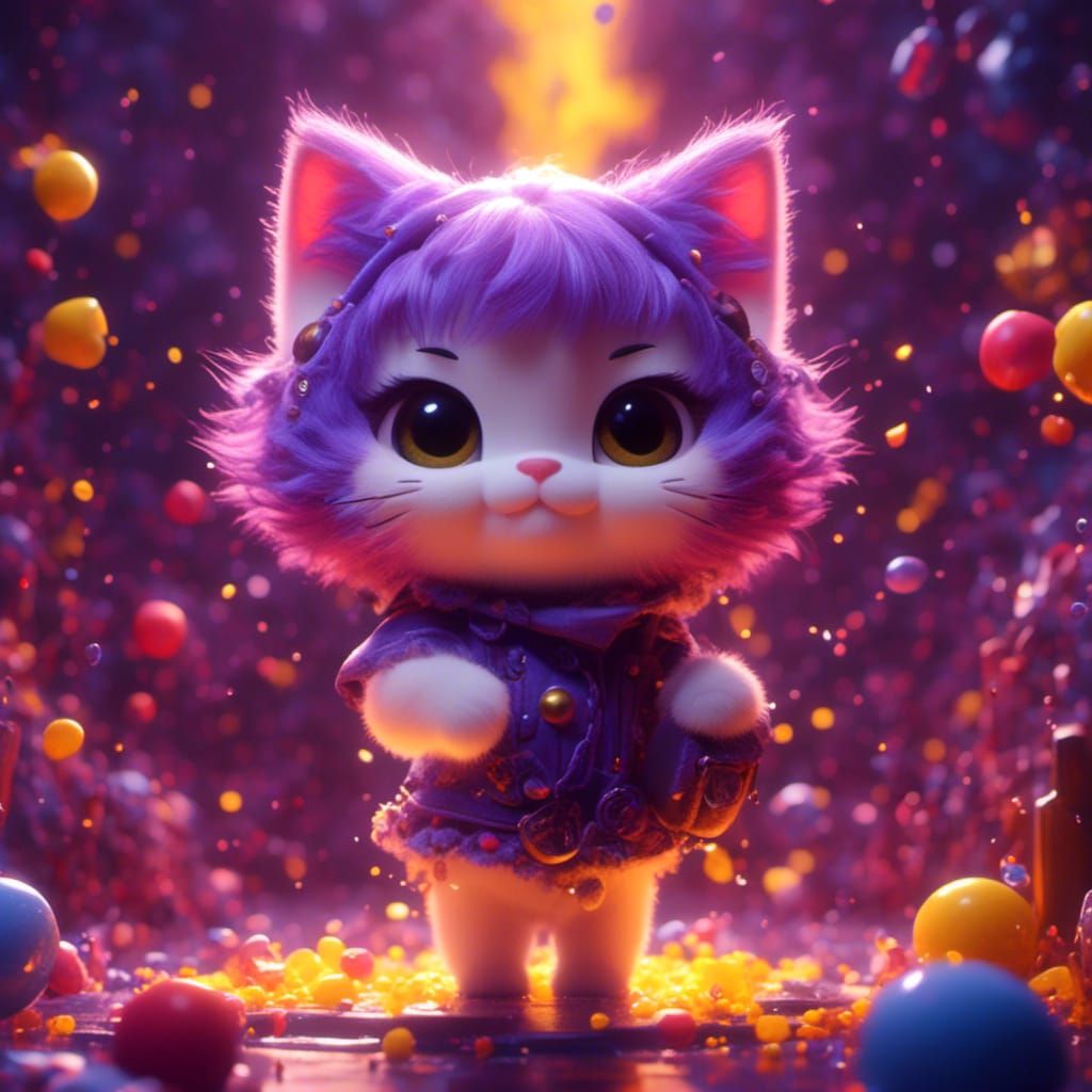 Cute Kitten in Dark Fantasy Style