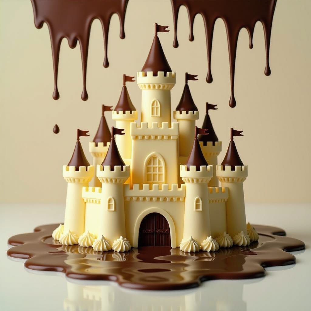 Chocolate Castle with Chocolate Moat and Rain