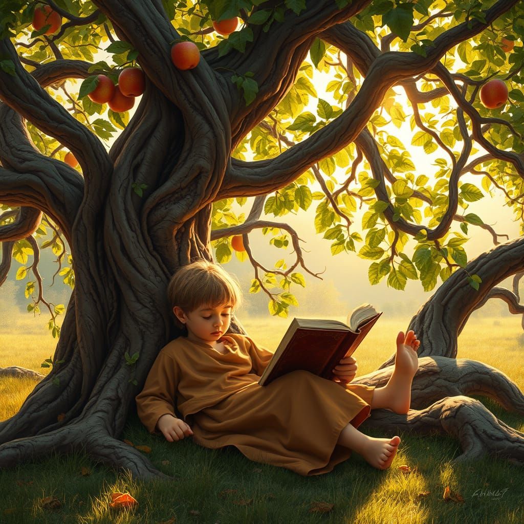 A Young Reader Lost in Enchanted Forest Dreams