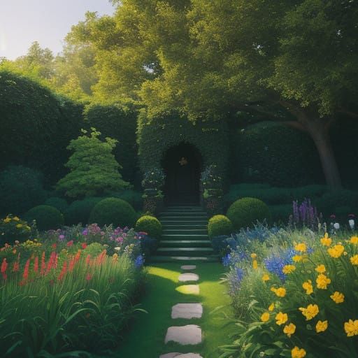 Ethereal Gardens in Warm Golden Light