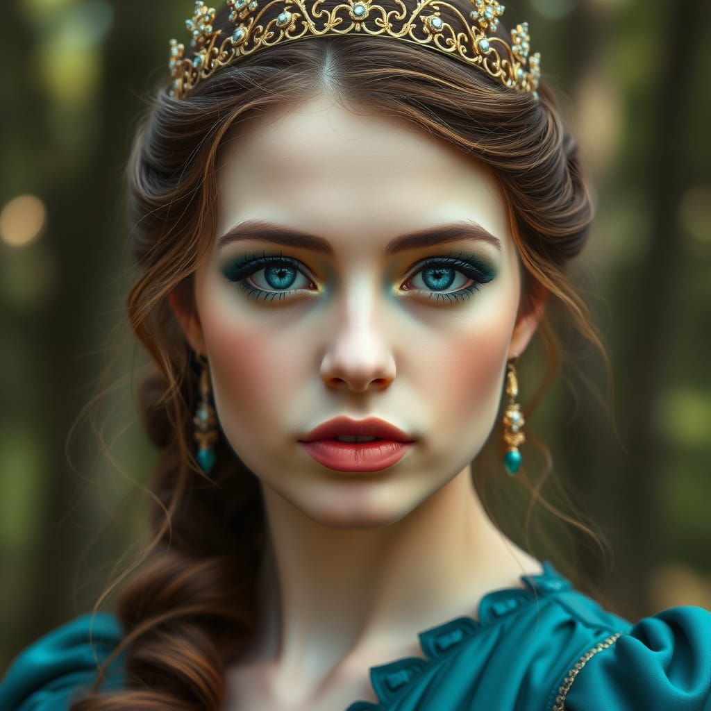 Renaissance Princess with Aquamarine Eyes
