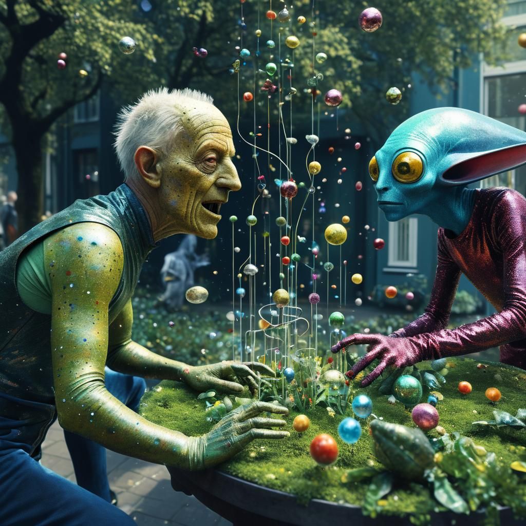 Hieronymus Bosch Characters in City Street, Photorealistic