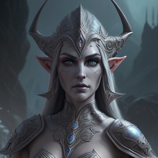 Arcane Altmer High Elf Portrait in Digital Painting Style