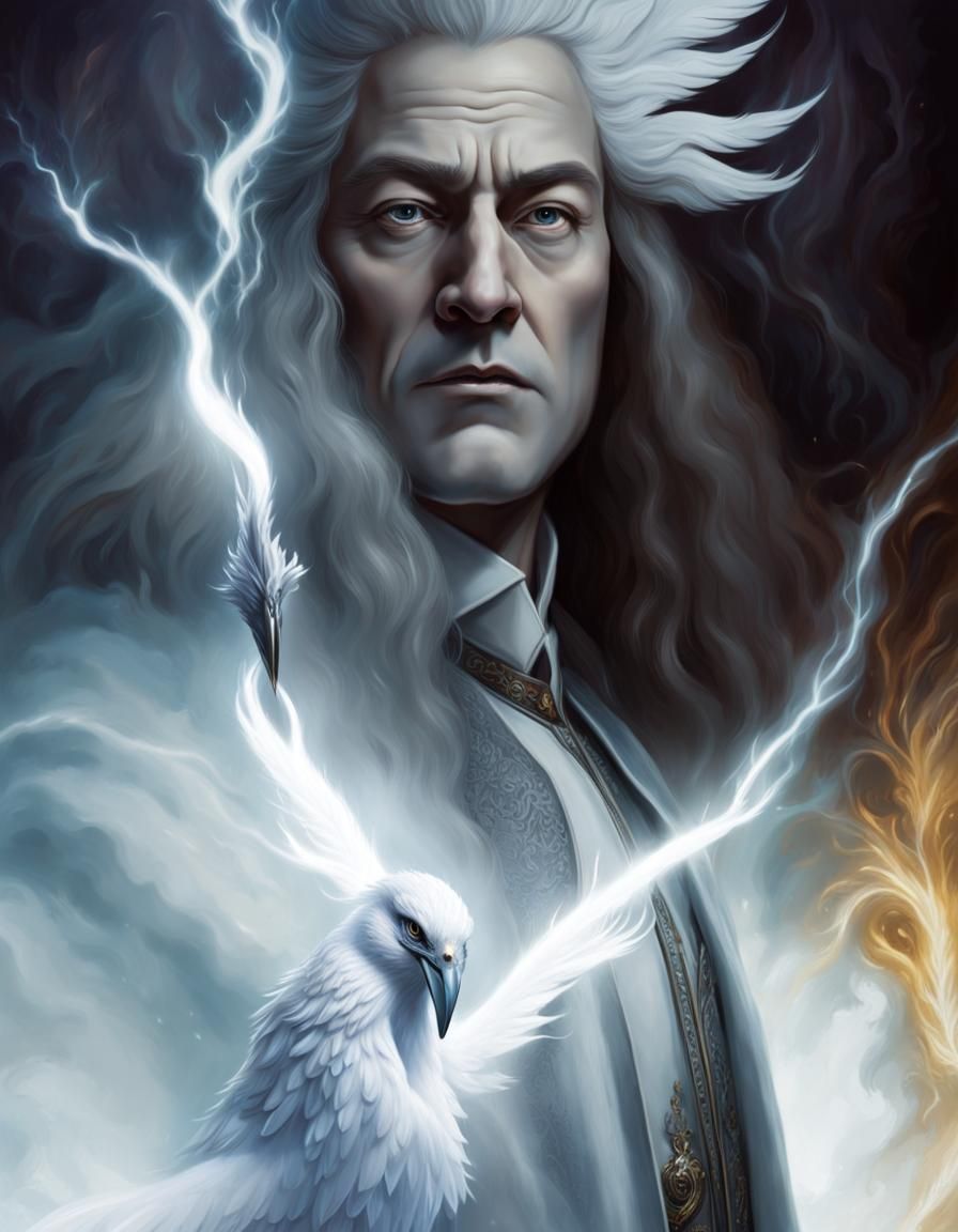 Hyperrealistic Dumbledore Summons a Phoenix