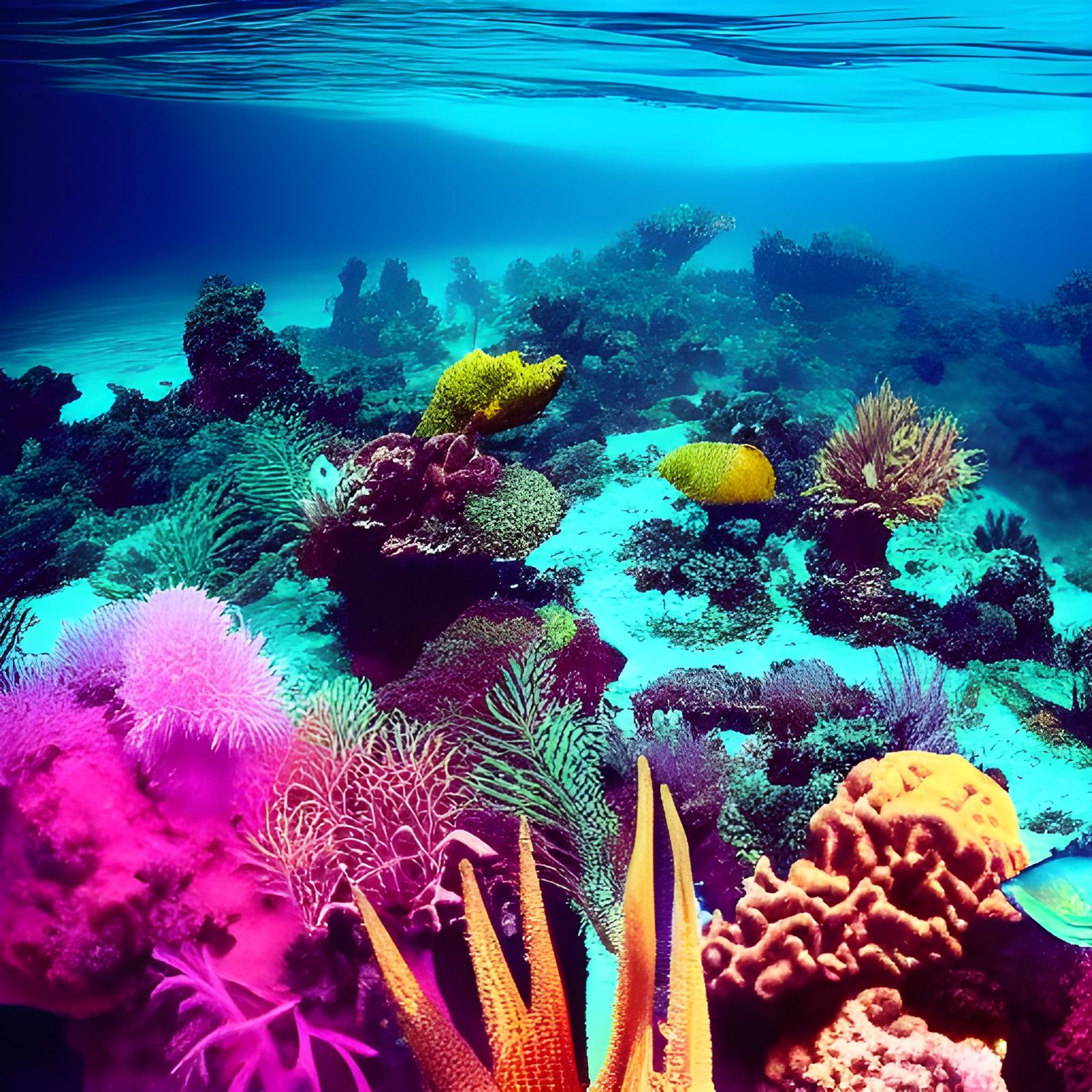 New Caledonia Underwater: Synthwave Neon Dream