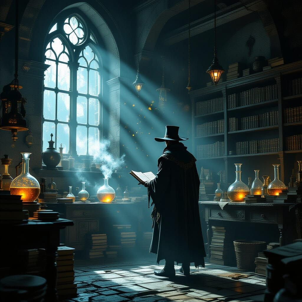 Alchemist's Workshop: Dark Fantasy Steampunk Concept Art