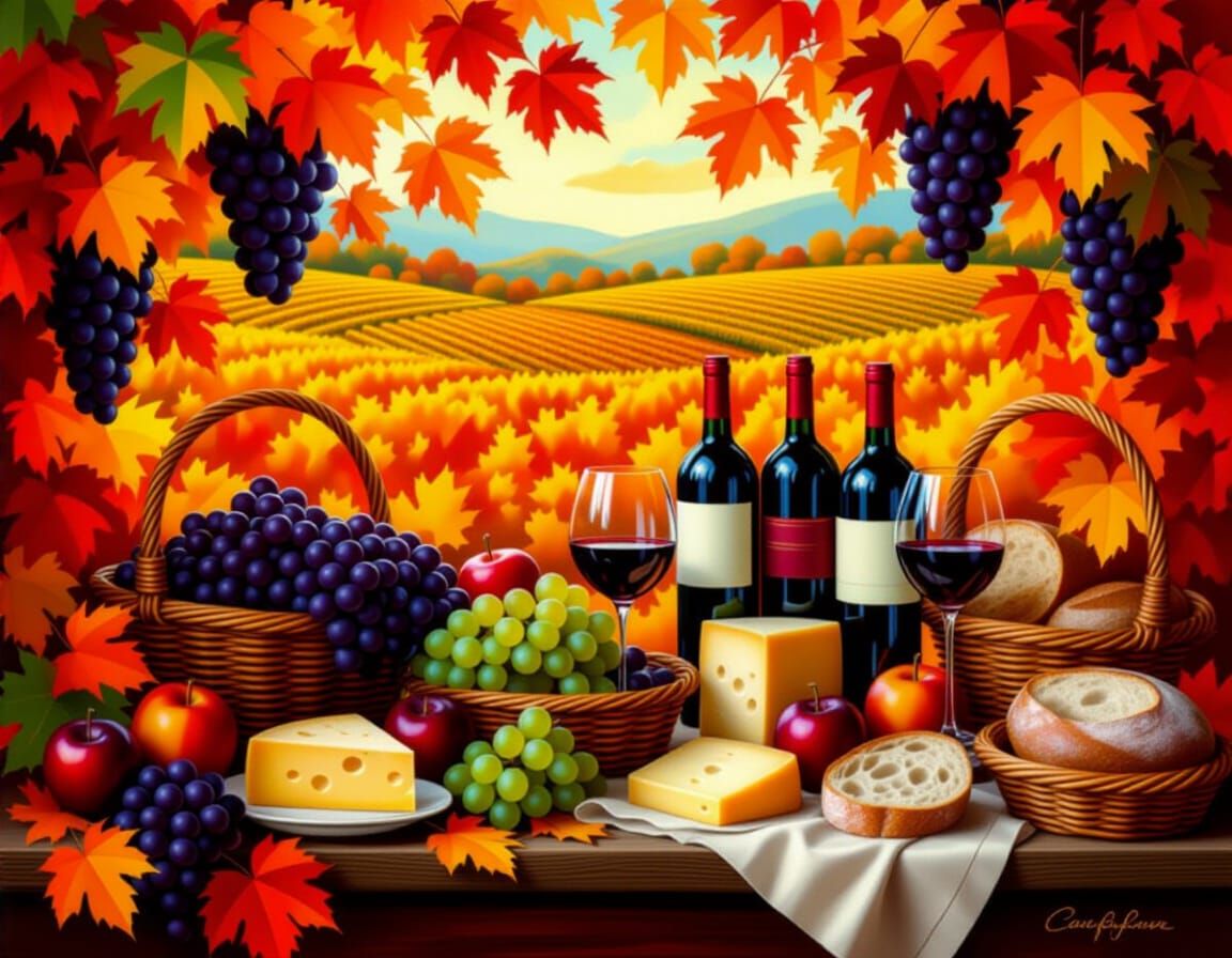 Italian Autumn Harvest Winery and Orchard bacchanalian buffe...