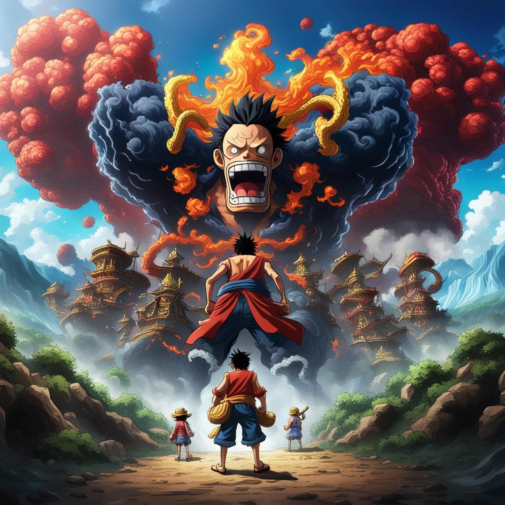 Luffy and Kaido Face-Off: One Piece Concept Art