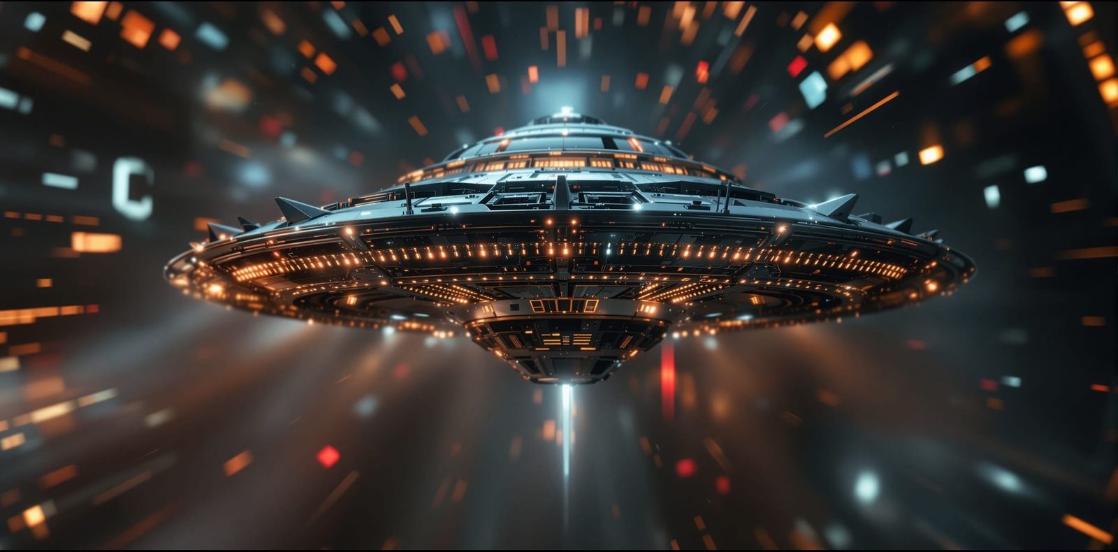 dynamic closeup of an alien tech treasure chest