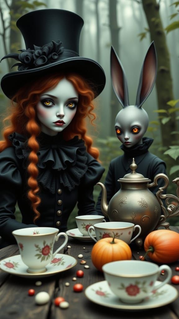 Ethereal Tea Party in a Gothic Woodland