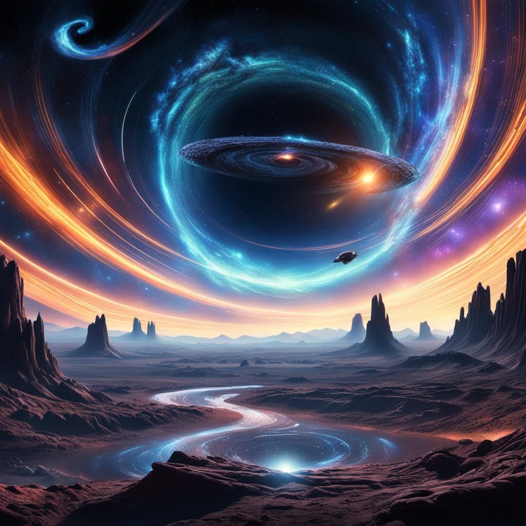 Cosmic Vortex: A Sci-Fi Starry Nightscape