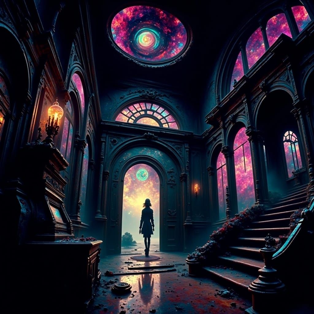 Macabre Victorian Hallway to an Otherworldly Dreamscape