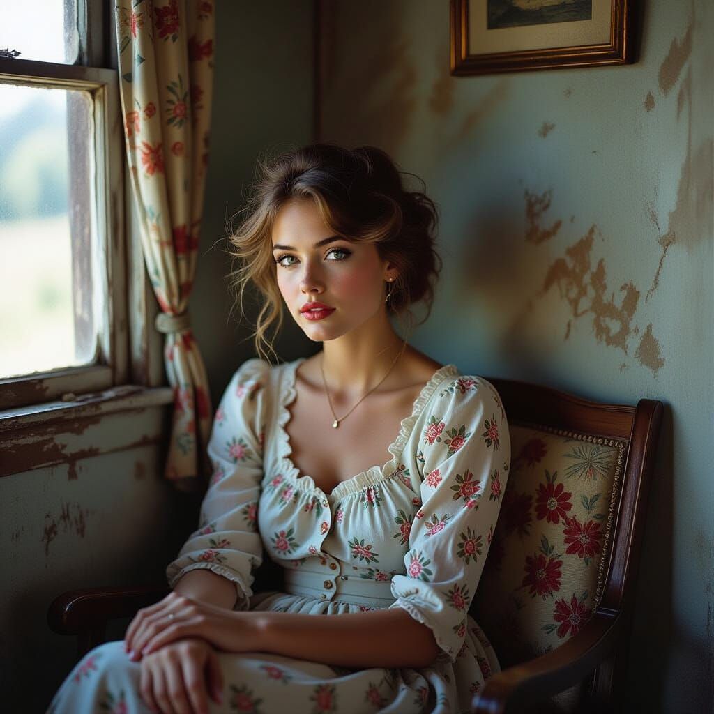 Dramatic Portrait Against the Wind, Monochrome Photography