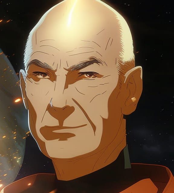 Jean-Luc Picard in Anime Style